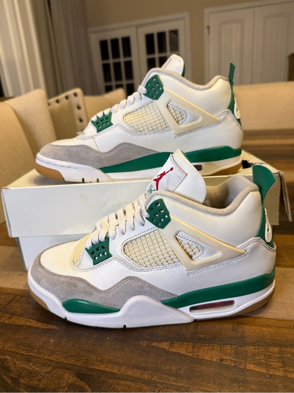 Air Jordan 4 Retro SP Sail/White-Pine Green Sneakers, M8.5/W10